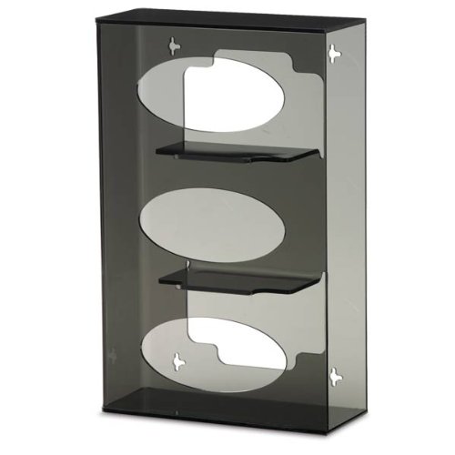 Side-Loading Acrylic Glove Dispenser Triple with Shelves 22W x 4.5D x 16H