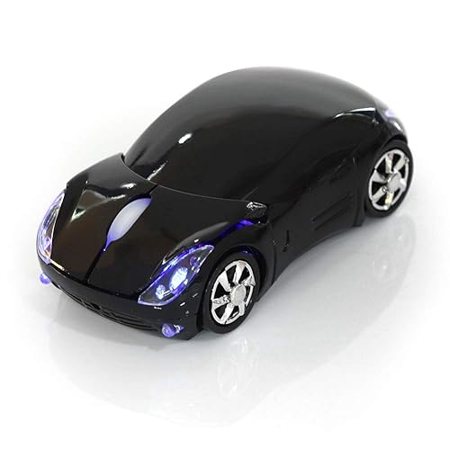 Cool Sport Car Shape 2.4GHz Wireless Mouse,EDTO Optical Cordless Mice with USB Receiver for PC Laptop Computer 1600DPI 3 Buttons Black 