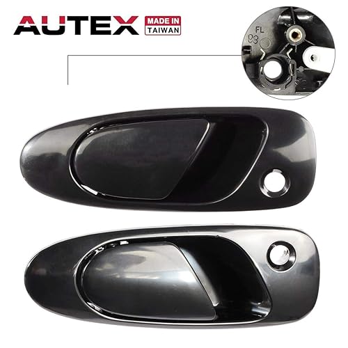 ECOTRIC New Black Outside Door Handles Driver side Front Left Outer Exterior compatible with 2003-2009 350Z