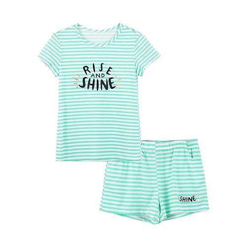 Summer Pajamas for Girls Stripe White PJS Pal Cute Jammies Set Big Girl Size 6-18