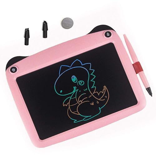 mom&myaboys 8.5In Writing Board Drawing Tablet Doodle Toys for Kids,Birthday Gift for 4-5 Years Old Kids,Color Writing Tablet with Stylus Smart Paper for Drawing Writer,Gifts for Kids 3-12 Year,Pink01 