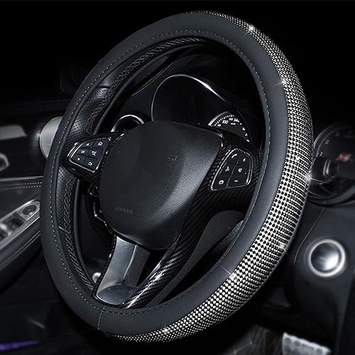 CAR PASS Warm Panda Plush Made Universal Fit Steering Wheel Cover fit for SuvS,Sedans,Trucks Black and White