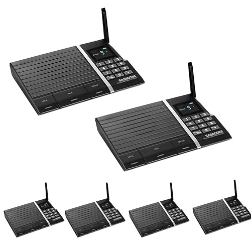 Samcom 20-Channel Digital FM Wireless Intercom System for Home and Office White Pack of 6