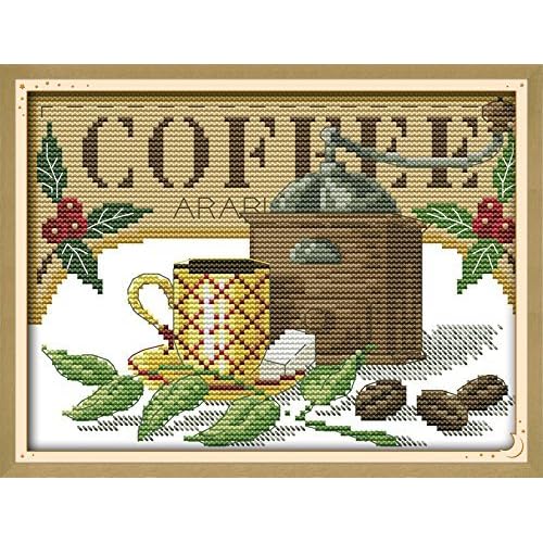 Baosity 14CT 44x51cm Hot Air Balloon Counted Cross Stitch Kit DIY Needlework for Beginners Kids Adults 