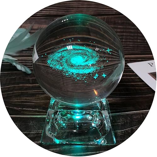 3 in Erwei Solar System Mini Crystal Ball 80 mm with Crystal LED Base Colorful