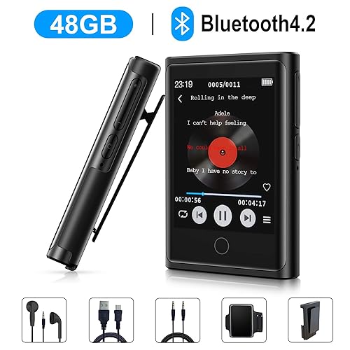 Music Player with FM Radio Earphone, Sport Armband Included 32GB MP3 Player … Mibao MP3 Player with Bluetooth 4.2 Support up to 128GB Recording 2.4 Screen HiFi Lossless Sound 
