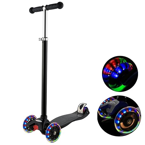 LED Light Flashing PU Wheels Adjustable Height Kids Scooter for Boys and Girls 3-12 WeSkate Kick Scooter for Kids 3 Wheels