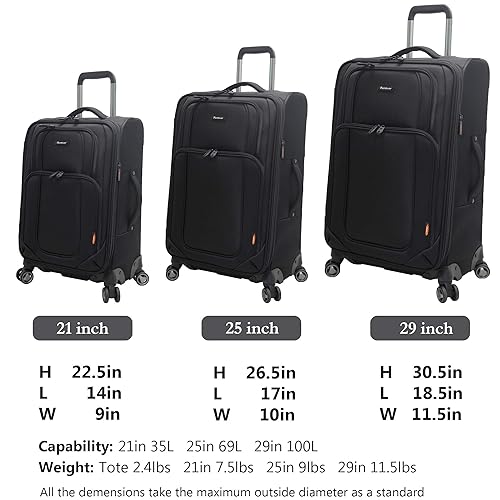 German Design NaSaDen Hardside Luggage with Spinners Wheels Large Suitcase TSA Lock ABS+PC Dark Blue 29in