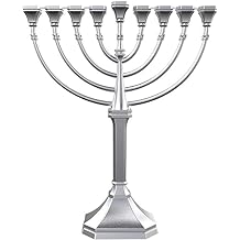 Not Personalized Zion Judaica Vintage Aluminum Candlestick Set with Star of David Optional Personalization