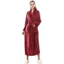 ZSBAYU Womens Long Thick Fleece Robe Soft Spa Plush Full Length Velvet Bathrobe Sleepwear Nightgown
