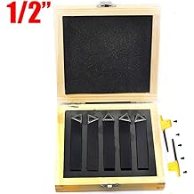 BestEquip Indexable Carbide Tools 3//8 Industrial Lathe Tools 7Pcs//Set Turning Tool Set Super-Hard 40cr Mental Lathe Tools Inserts Carbide Tool Holder for Lathe Galvanized with Portable Case