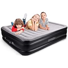 Office and Outdoor Inflated Size 77 x 38 x 20 Inch Flocked Top Airbed for Home SPREEY Air Mattress Twin Size with Built-in Electric Pump and Storage Bag