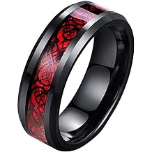 Qunny 10mm Rainbow Pattern Enamel Ring Wedding,Promise /& Anniversary Gift