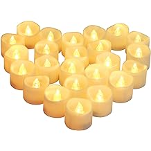Homemory 12 PCS Flameless LED Taper Candles and 24 PCS Batteries Battery Operated Candlesticks with Warm Yellow Flickering Flame Dia 0.8x H 6.5 Lasting Over 800 Hours
