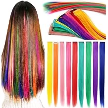 ECOCHARMS Princess Party Highlights Clip in Colored Hair Extensions Costumes Wig for American Girls/Dolls 